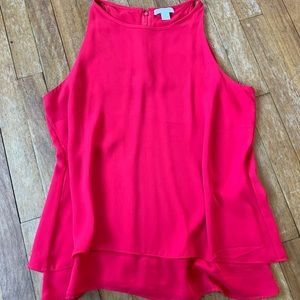 Hot Pink chiffon tiered blouse